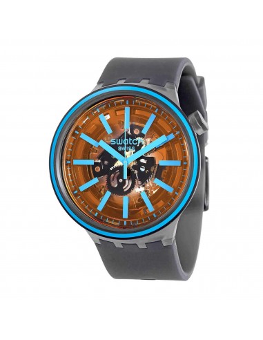 Swatch Unisex Watch - Big Bold Fire Taste Skeleton Dial Black Rubber Strap | SO27B112 Véritable concentré