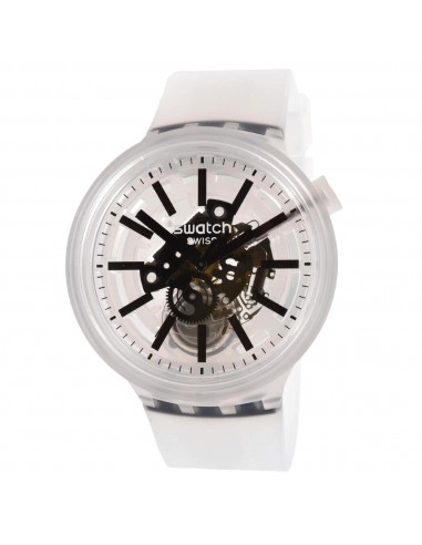 Swatch Unisex Watch - Big Bold Blackinjelly Silicone Strap Skeleton Dial | SO27E101 soldes