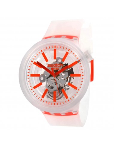 Swatch Unisex Watch - Big Bold Orangeinjelly Silicone Strap Skeleton Dial | SO27E102 Voir les baskets