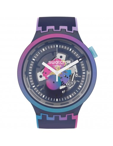 Swatch Men's Watch - Monthly Drops Rainbowinthenight Skeleton Dial Strap | SO27N112 Toutes les collections ici