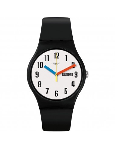 Swatch Unisex Watch - Bau Elementary White Dial Strap Bio-Sourced Strap | SO29B705 chez Cornerstreet bien 