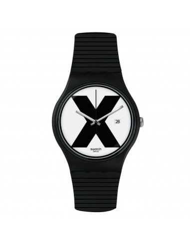 Swatch Unisex Quartz Watch - The X-Vibe XX-Rated Black Silicone Strap | SUOB402 Venez découvrir notre 