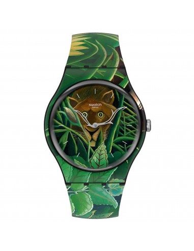 Swatch Unisex Watch - Moma The Dream by Henri Rousseau Quartz Green Strap | SUOZ333 vente chaude votre 