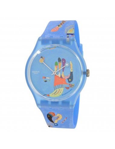 Swatch Unisex Watch - Centre Pompidou Blue Sky Blue Plastic Case Strap | SUOZ342 de pas cher