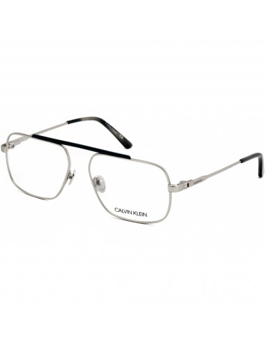 Calvin Klein Men's Eyeglasses - Silver/Navy Metal Full Rim Aviator | CK18106 045 paiement sécurisé