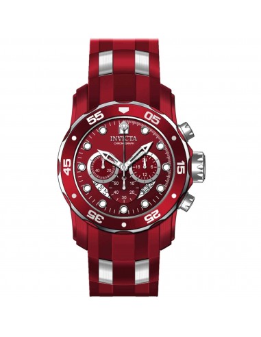 Invicta Men's Watch - Pro Diver Chronograph Strap Silver Tone and Red Bezel | 40932 sur le site 