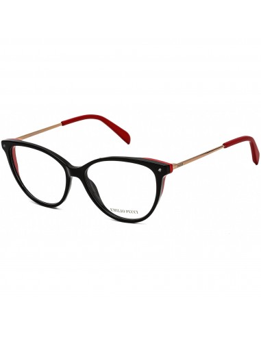 Emilio Pucci Women's Eyeglasses - Black/Gold/Red Cat Eye Shaped Frame | EP5119 005 store