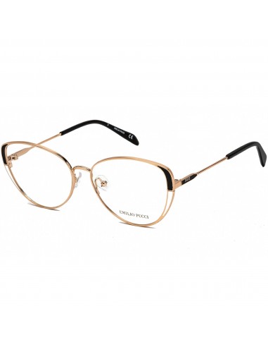 Emilio Pucci Women's Eyeglasses - Shiny Rose Gold and Black Metal Frame | EP5139 028 d'Europe débarque