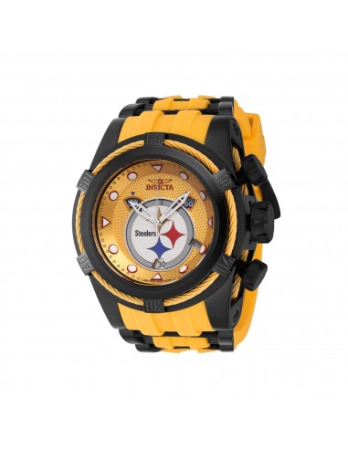 Invicta Men's Watch - NFL Pittsburgh Steelers Chrono Rubber and Steel Strap | 41433 la chaussure