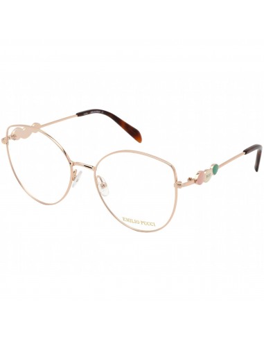 Emilio Pucci Women's Eyeglasses - Shiny Rose Gold/Havana Metal Frame | EP5144 028 Découvrez la collection