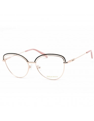 Emilio Pucci Women's Eyeglasses - Black/Rose Gold Metal Frame Clear Lens | EP5170 005 Jusqu'à 80% De Réduction