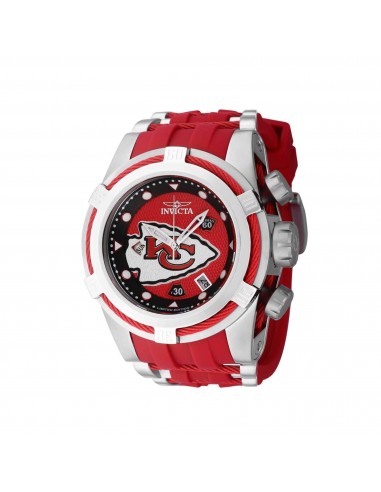 Invicta Men's Watch - NFL Kansas City Chiefs Chrono Rubber and Steel Strap | 41441 livraison et retour toujours gratuits