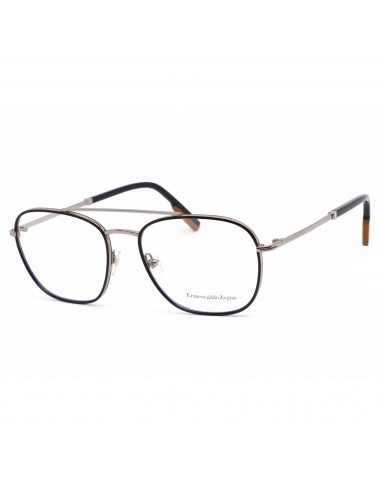 Ermenegildo Zegna Men's Eyeglasses - Shiny Light Ruthenium Aviator Metal | EZ5183 014 Fin de série