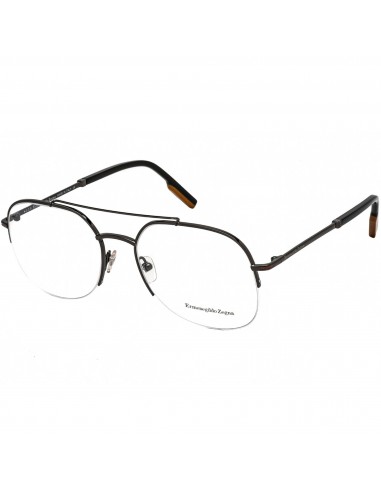 Ermenegildo Zegna Men's Eyeglasses - Shiny Anthracite/Black Metal Frame | EZ5184 008 Jusqu'à 80% De Réduction