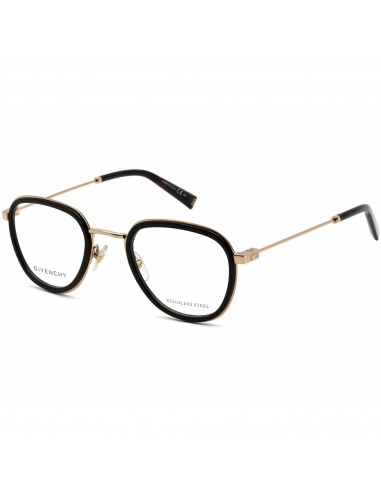 Givenchy Unisex Eyeglasses - Full Rim Black/Gold Round Metal Frame | GV 0120 0RHL 00 les ctes