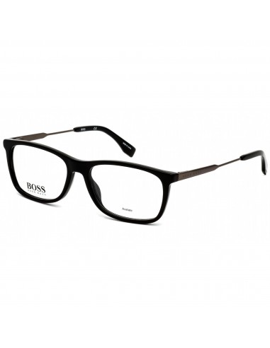 Hugo Boss Men's Eyeglasses - Black/Gunmetal Rectangular Acetate Frame | 0996 0807 00 vous aussi creer 