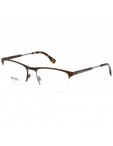 Hugo Boss Men's Eyeglasses - Clear Lens Matte Brown Rectangular Frame | 0998 04IN 00 de pas cher