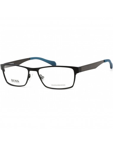 Hugo Boss Men's Eyeglasses - Matte Black/Blue Rectangular Shape Frame | 0873 00MB 00 pas cher 