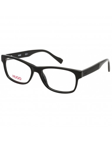 Hugo Men's Eyeglasses - Clear Lens Black Acetate Rectangular Frame | HG 0084 0807 00 de l' environnement