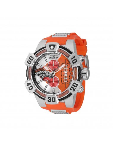 Invicta Men's Watch - NFL Denver Broncos Chronograph Orange Silicone Strap | 41591 Livraison rapide