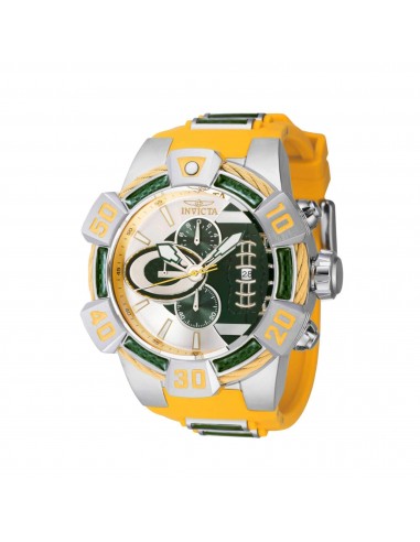 Invicta Men's Watch - NFL Green Bay Packers Chronograph Yellow Rubber Strap | 41598 Faites des économies