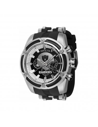 Invicta Men's Watch - NFL Las Vegas Raiders Chronograph Black Rubber Strap | 41903 soldes